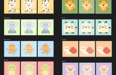 24 Free Cute Pixel Animal Illustrations for Figma