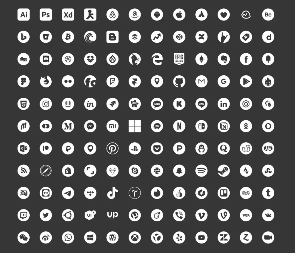 120+ Free Clean Social Icons for Figma