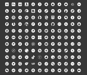 120+ Free Clean Social Icons for Figma