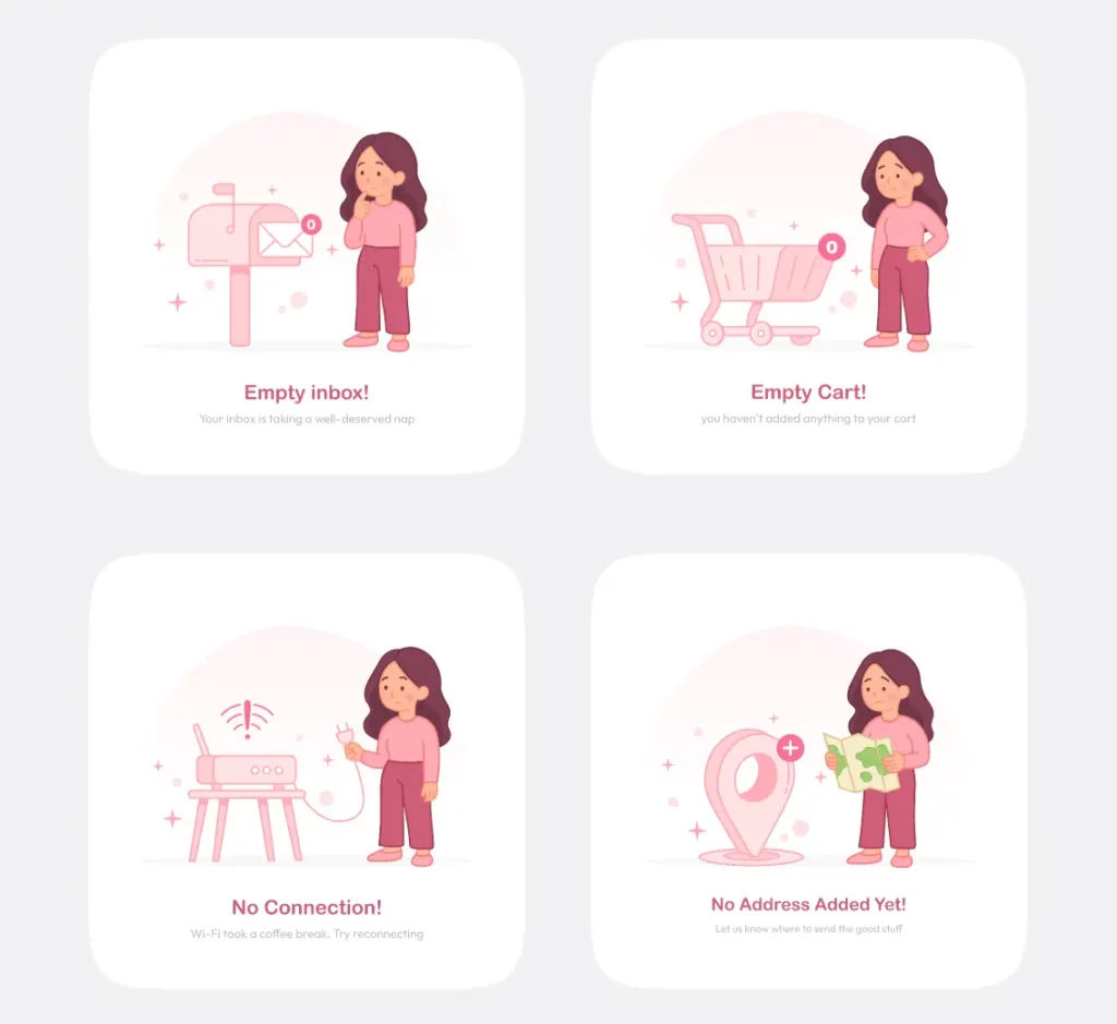 Playful Empty State Illustrations for Figma
