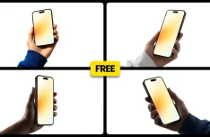 4 Free Handheld iPhone 17 Pro Max Mockups for Figma