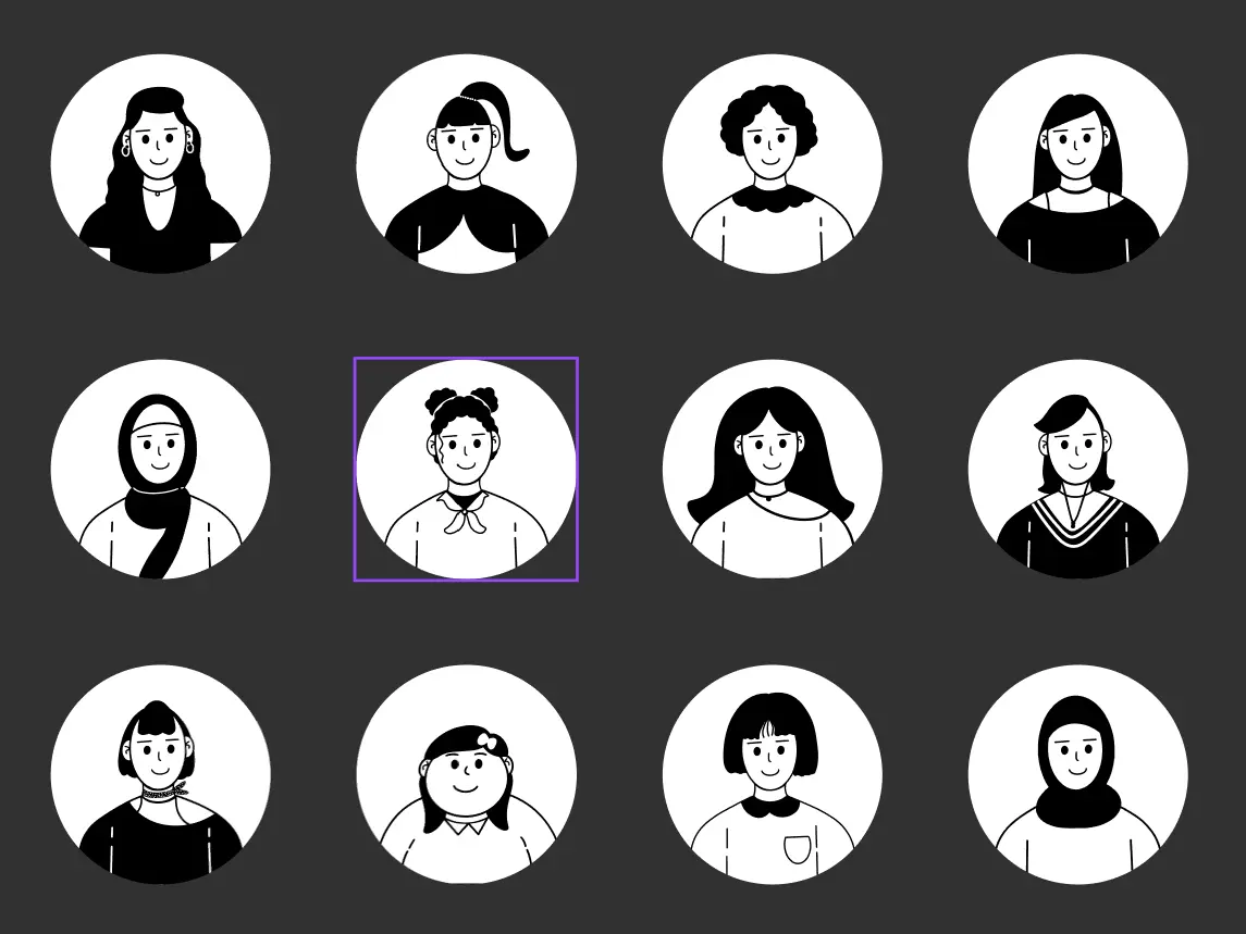 100+ Free Editable 2D Avatar Illustrations for Figma