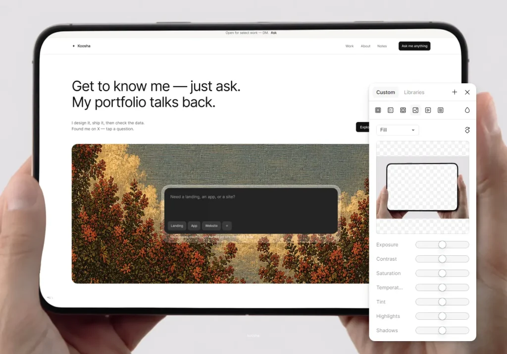 Realistic iPhone Duo in Hands Mockup for Figma