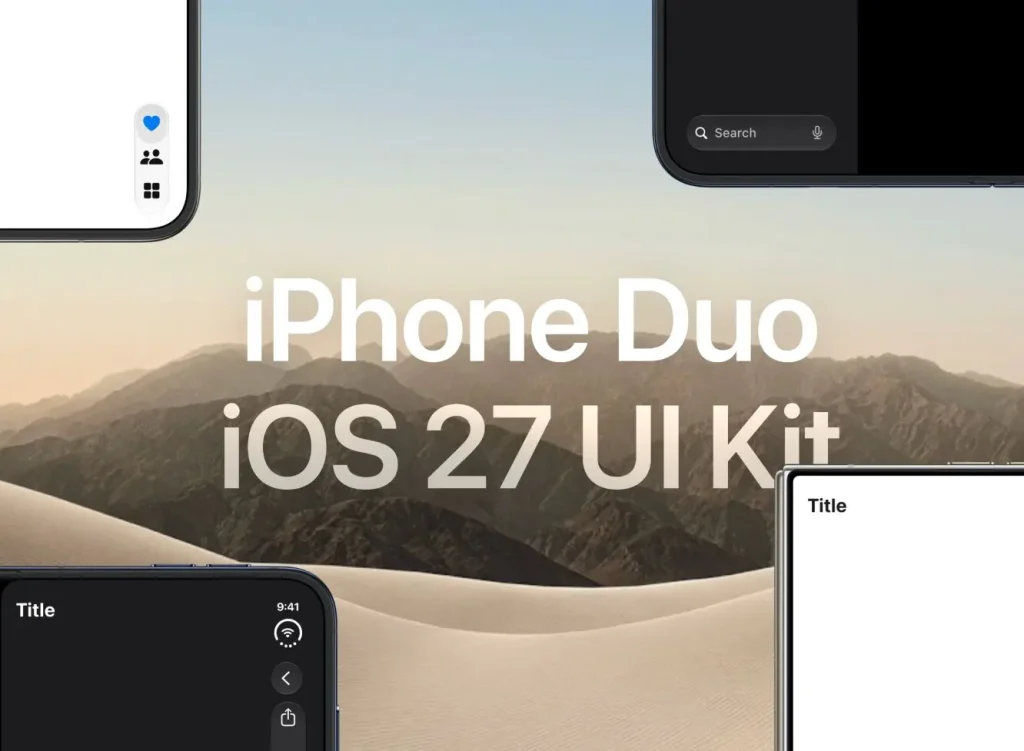 iPhone Duo iOS 27 UI Kit for Figma