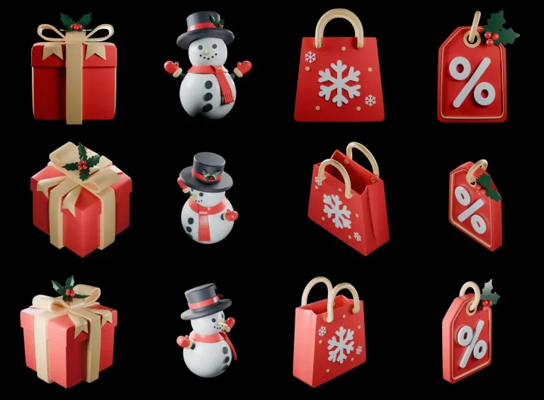 10 Free Christmas 3D E-Commerce Icons (SVG & PNG)