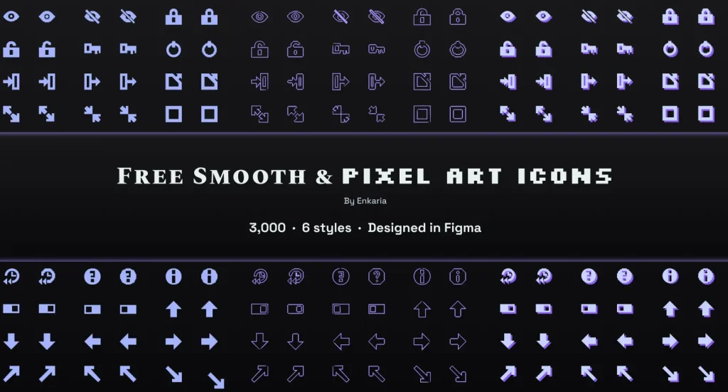 3,000 Free Smooth & Pixel Art Icons for Figma