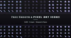 3,000 Free Smooth & Pixel Art Icons for Figma