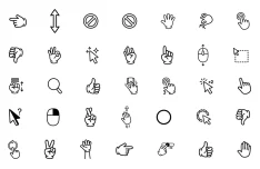 60 Free Hand-Drawn Gesture & Cursor Icons for Figma