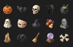15 Free Halloween 3D Icons in Figma