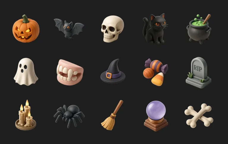 15 Free Halloween 3D Icons in Figma