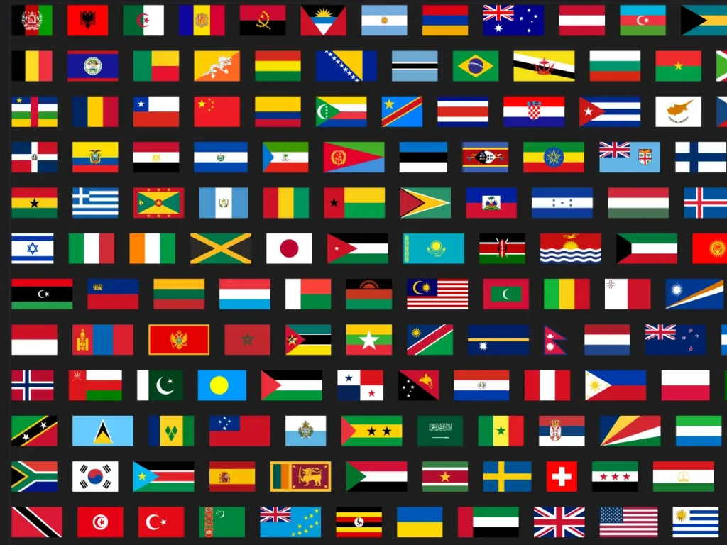 195 Free Editable World Flag Vectors for Figma