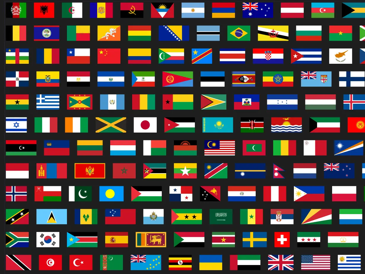 Download 195 Free Editable World Flag Vectors for Figma