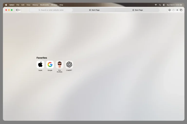 macOS 27 Safari Browser Mockup for Figma